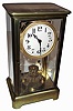 German "Anniversary" 400-day heavy brass and beveled glass crystal regulator. c1904