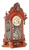 Ansonia Clock Co., Ansonia, Conn., "Triumph", 8 day, time and strike, walnut mirror side mantel clock. c1880