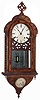 Anglo American burl and inlaid walnut 8 days, time and strike, wall clock with E. N. Welch movement, c1880