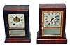 Clocks- 2 (Two): a Gilbert cottage timepiece and a Seth Thomas time and alarm, cottage timepiece, c1865