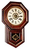 Ansonia Clock Co., Brooklyn, New York, "Drop Octagon, Gilt" mahogany 8 days, time, strike and alarm wall clock, c1883