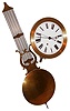 Ohio, Proclocks reproduction of French pinwheel regulator 8 days, weight driven movement with center sweep seconds, made in China, with an older gridiron pendulum