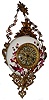 French porcelain Chatelaine-style 8 days, time only, hanging clock, c1900