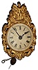 German cast metal miniature wag-on-wall time only, weight driven hanging clock, c1890