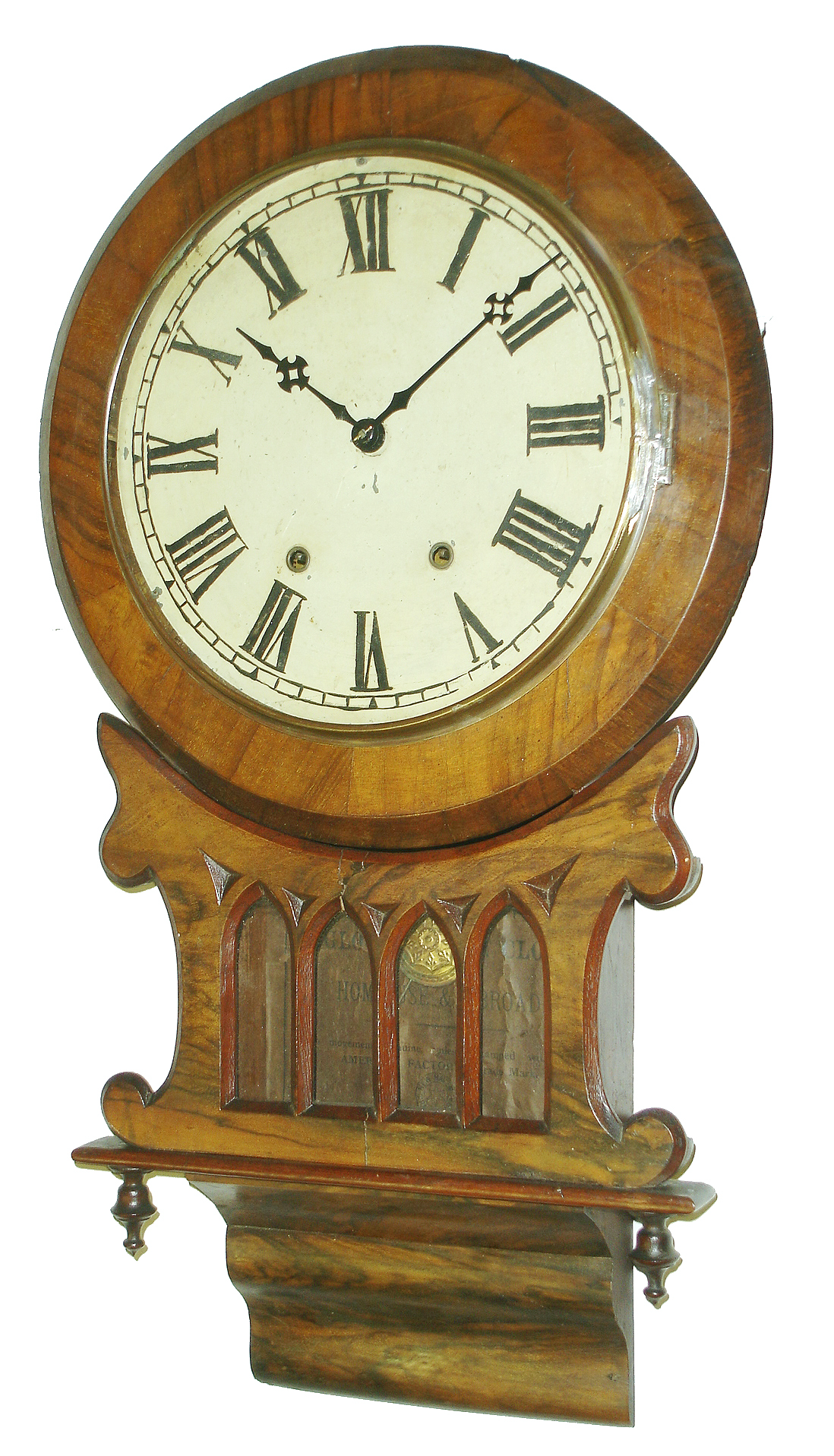 Clocks- 3 (Three) Anglo-American 8 days, time and strike, wooden wall clocks, one with Jerome &amp; Co. inside label, c1890 — Antique Clocks Price Guide
