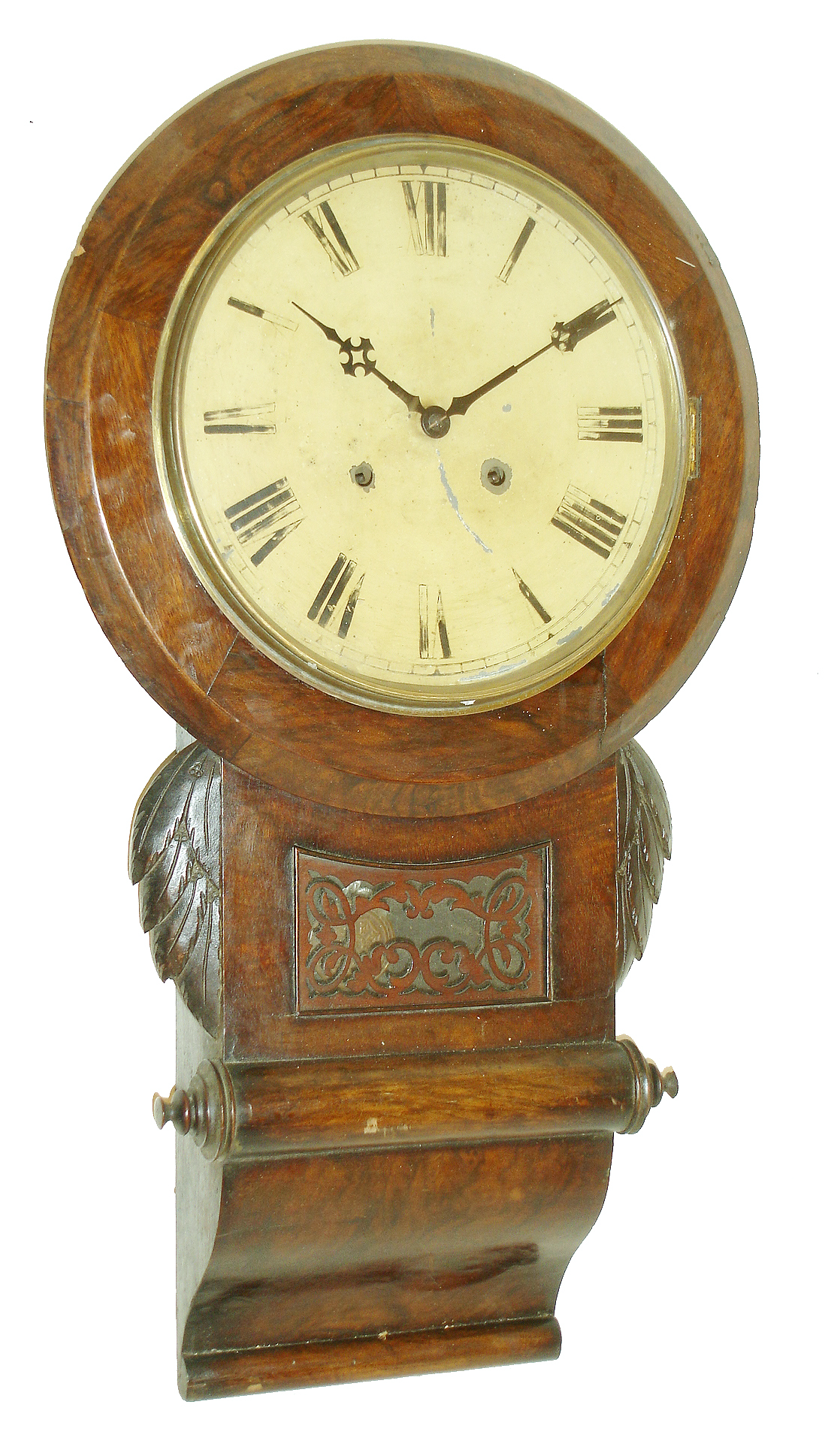 Clocks- 3 (Three) Anglo American 8 days, time and strike, wood case round head wall clocks, late 19th century — Antique Clocks Price Guide