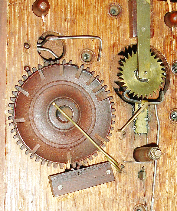 C. Jerome &amp; Co., Richmond, Va, 30 hours, time and strike, weight wood movement half column and splat shelf clock, c1835 — Antique Clocks Price Guide
