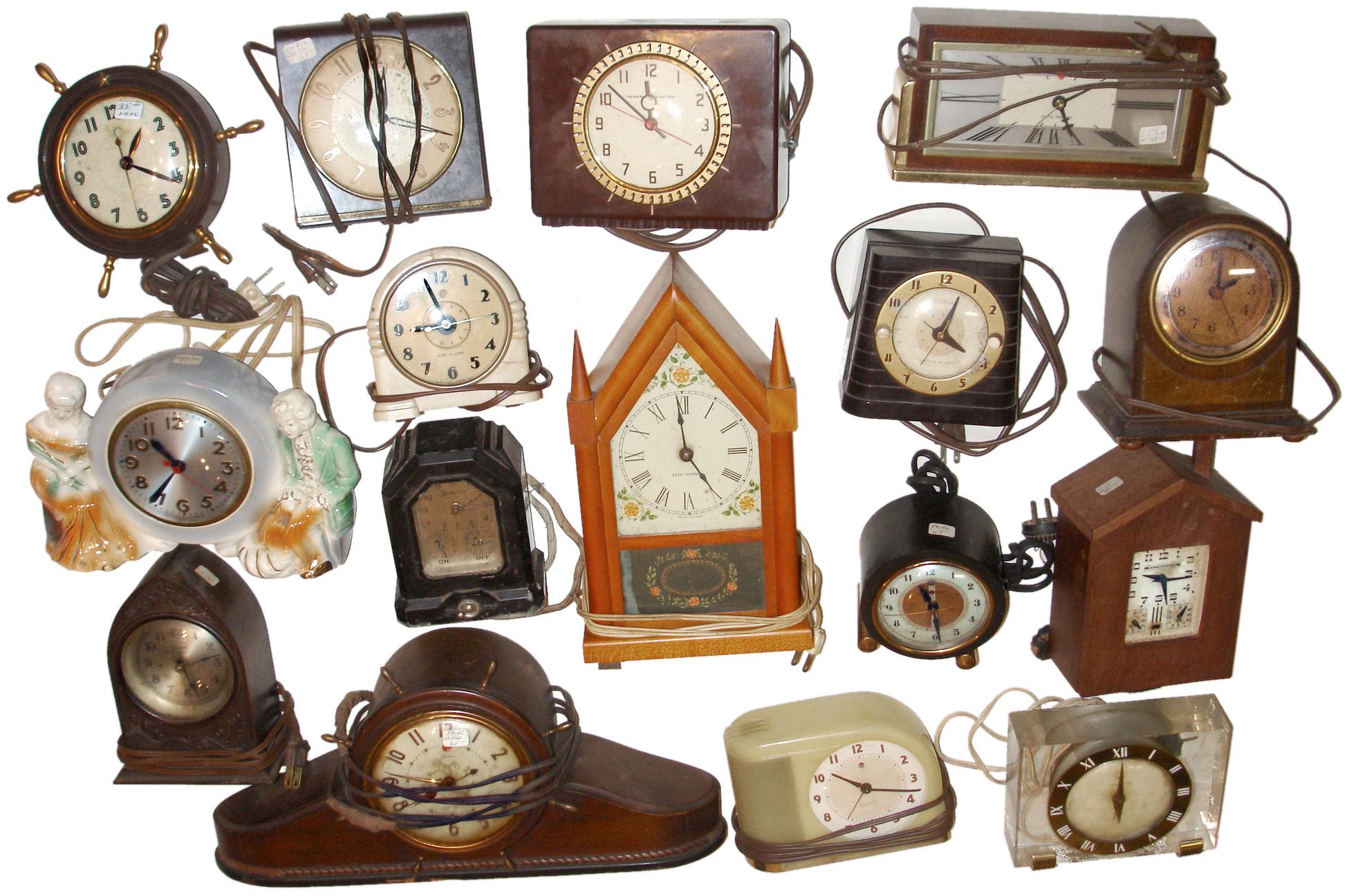 Clocks- 16 (Sixteen) American plug-in electric desk and mantel clocks — Antique Clocks Price Guide