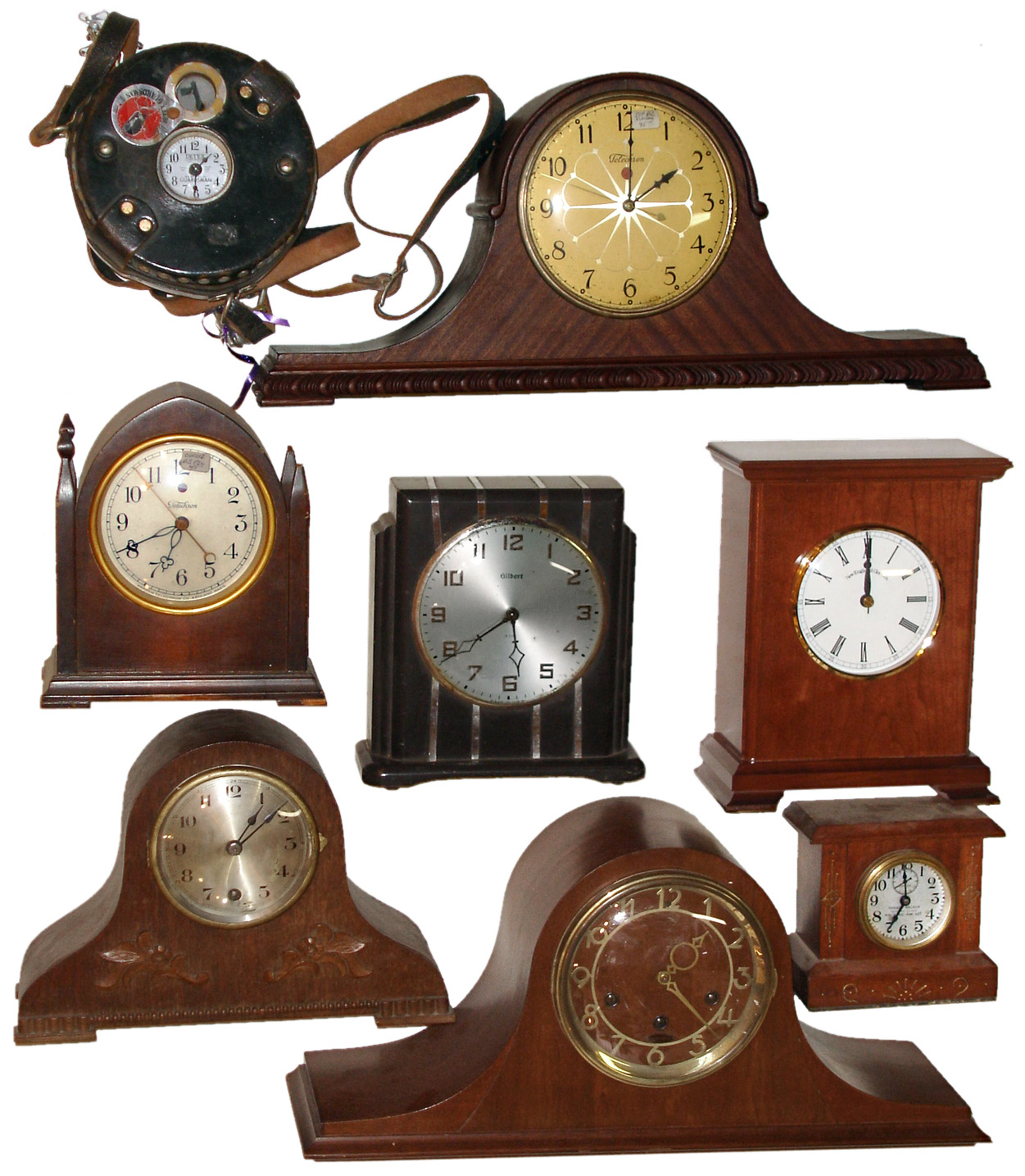 Clocks- 17 (Seventeen): mantel clocks with watchman's clock and timestamp — Antique Clocks Price Guide
