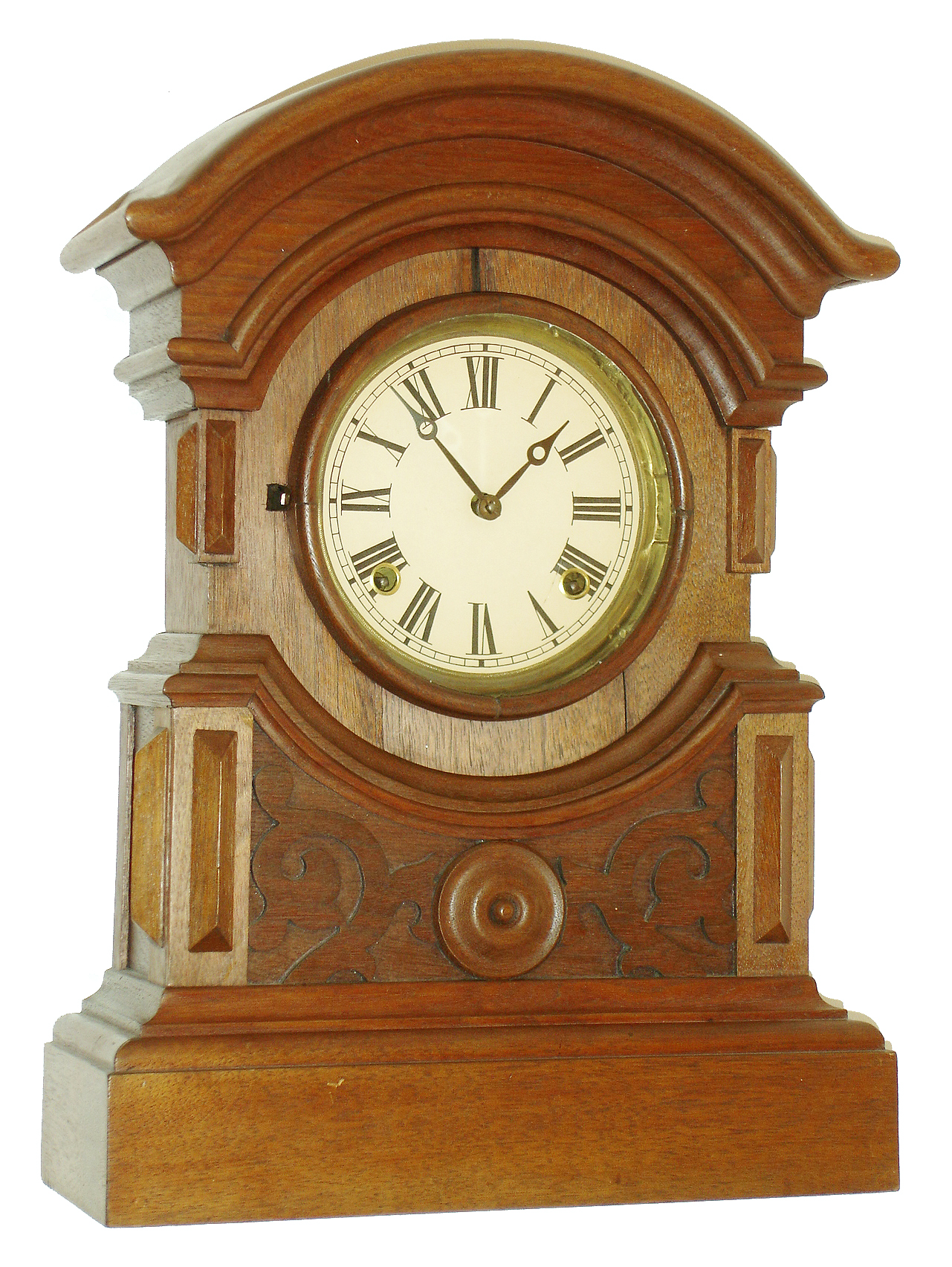 United States Clock Co., Terhune &amp; Edwards, New York, 8 days, time and strike, walnut shelf clock. c 1872 — Antique Clocks Price Guide