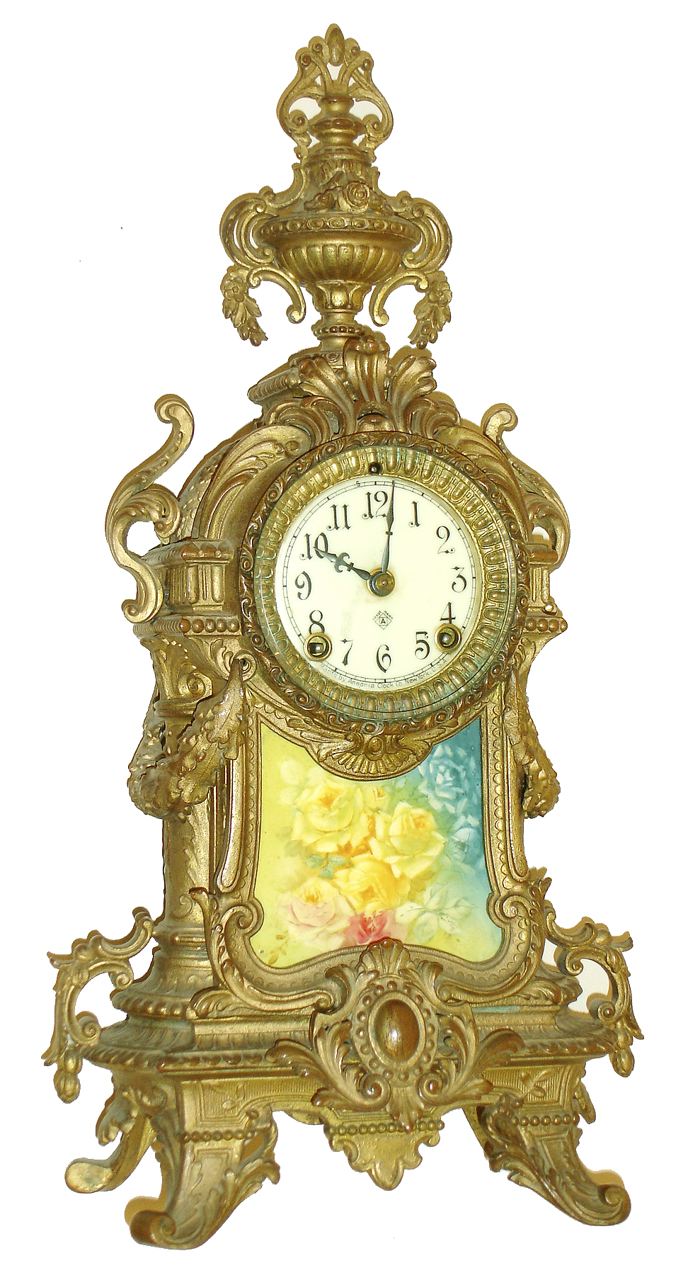 Ansonia Clock Co., Ansonia, Conn., "Royal", 8 days, time and strike, gilt cast bronze case mantel clock, c1901 — Antique Clocks Price Guide