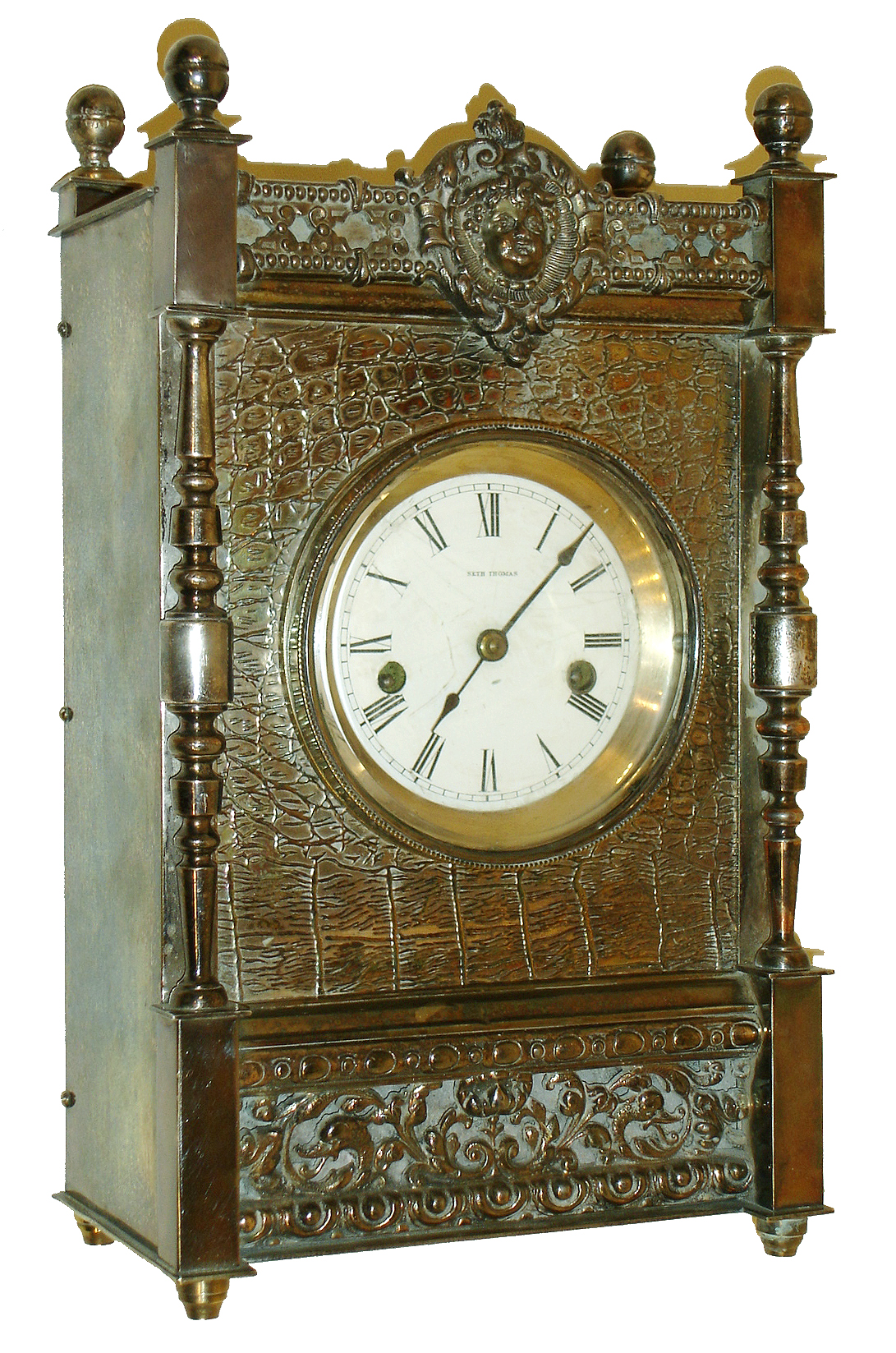 Seth Thomas Clock Co., Thomaston, Conn., "Carson" 8 days, time and strike, city series striking hours on a Cathedral gong and half hours on a bell mantel clock, c1888 — Antique Clocks Price Guide