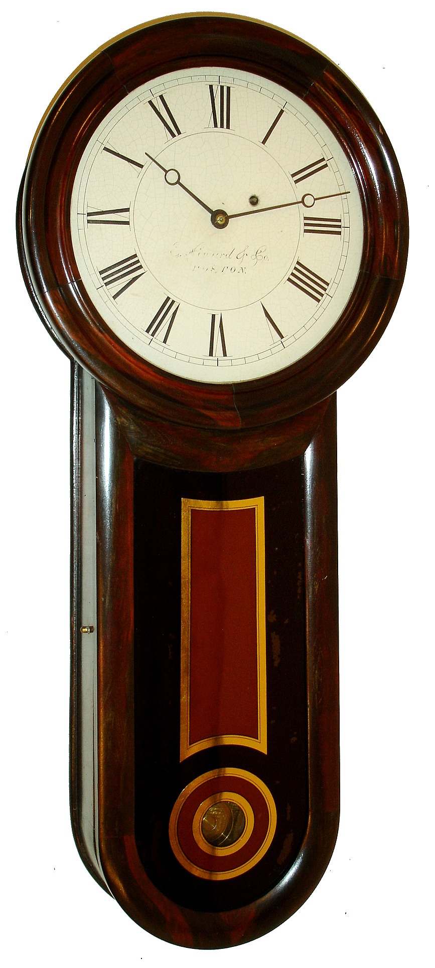 E. Howard &amp; Co., Boston, "No. 11 Regulator" or "Keyhole" 8 days, rosewood grain painted cherry weight driven time only wall clock, c1880 — Antique Clocks Price Guide