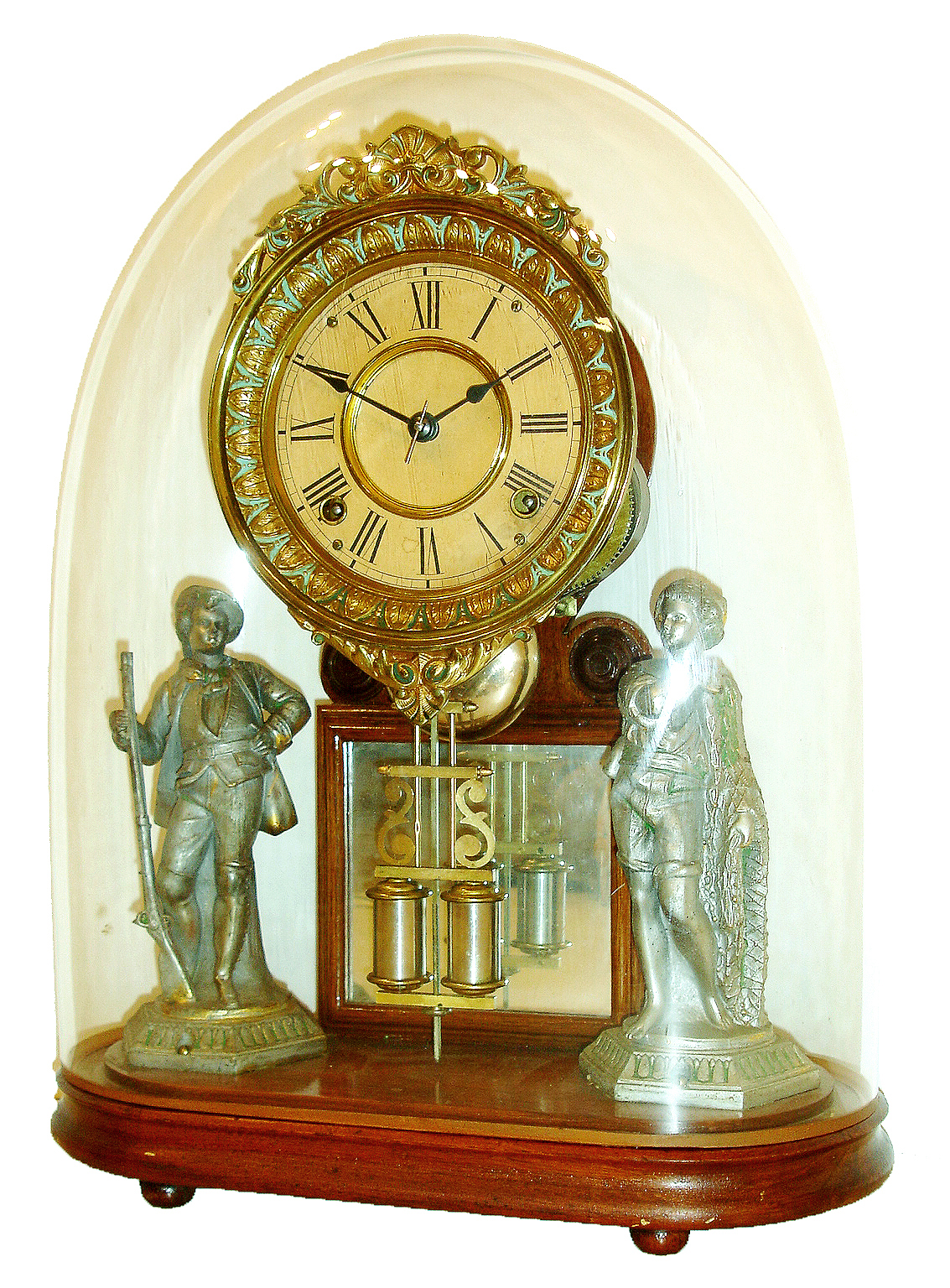 Ansonia Clock Co., New York, "Crystal Palace No. 1 Extra", spring driven 8 days, time and hour/half-hour strike, c1880. — Antique Clocks Price Guide