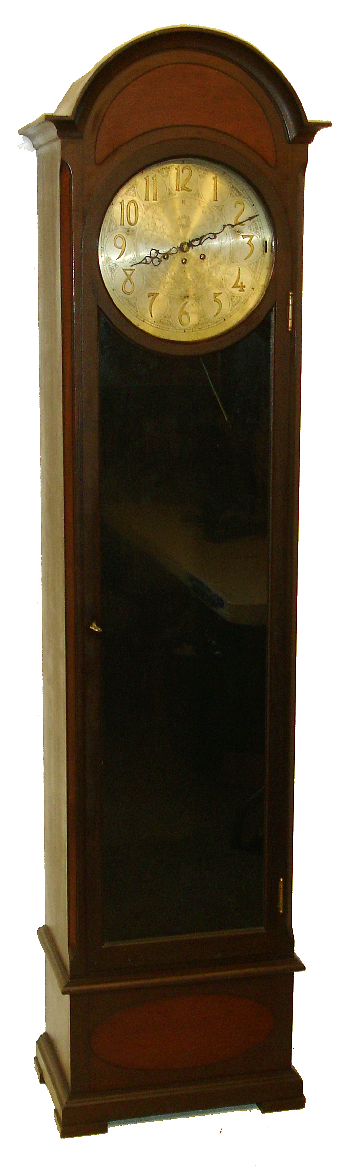 Herschede Clock Co., Cincinnati, Ohio, 8 days, time, strike and Westminster chime on gong, spring driven movement in a mahogany case with silvered dial, c1920 — Antique Clocks Price Guide