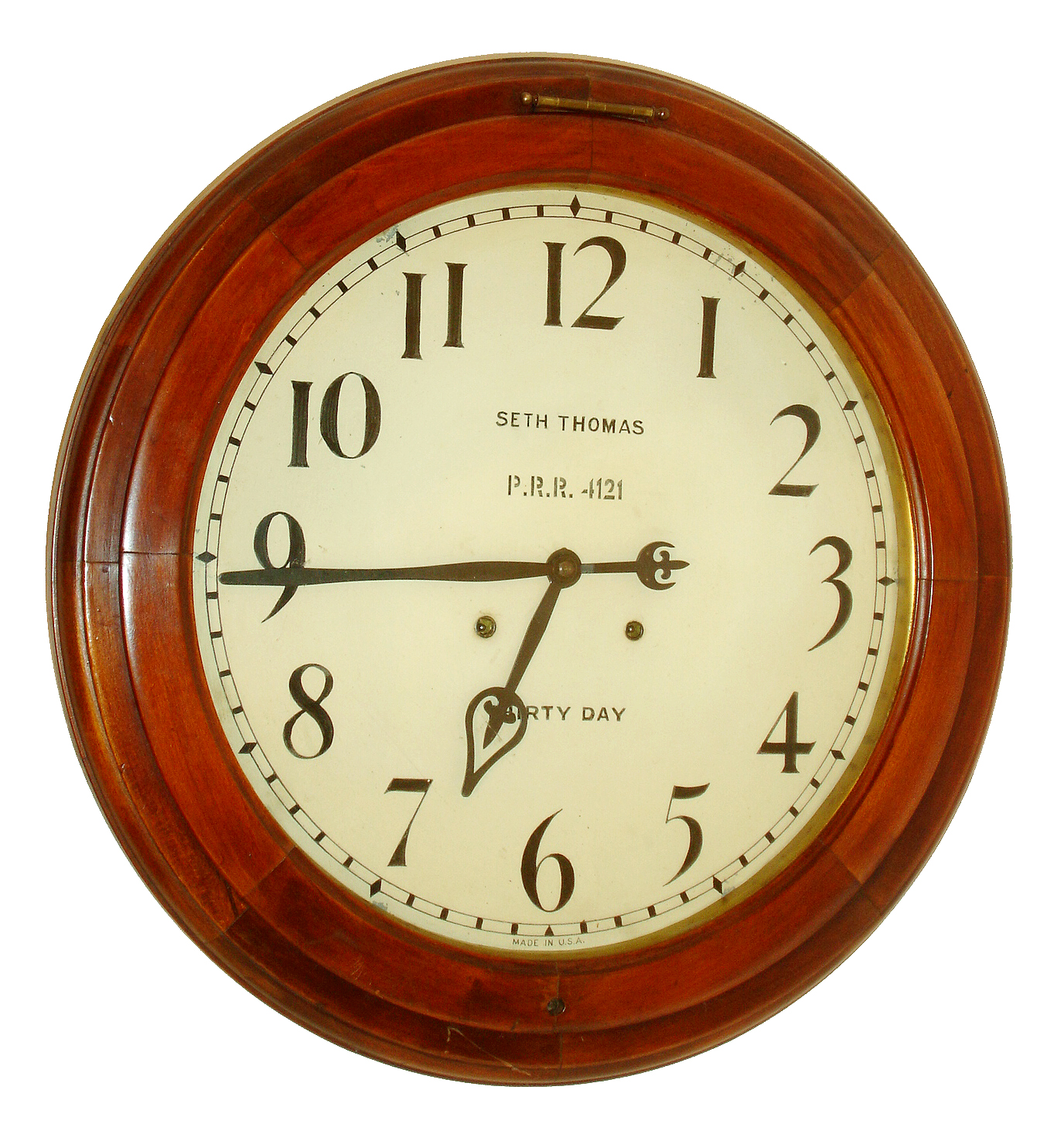 Seth Thomas Clock Co., Thomaston, Conn., "Arcade No.1" wall hanging clock with 30 day timepiece movement, c1913. — Antique Clocks Price Guide