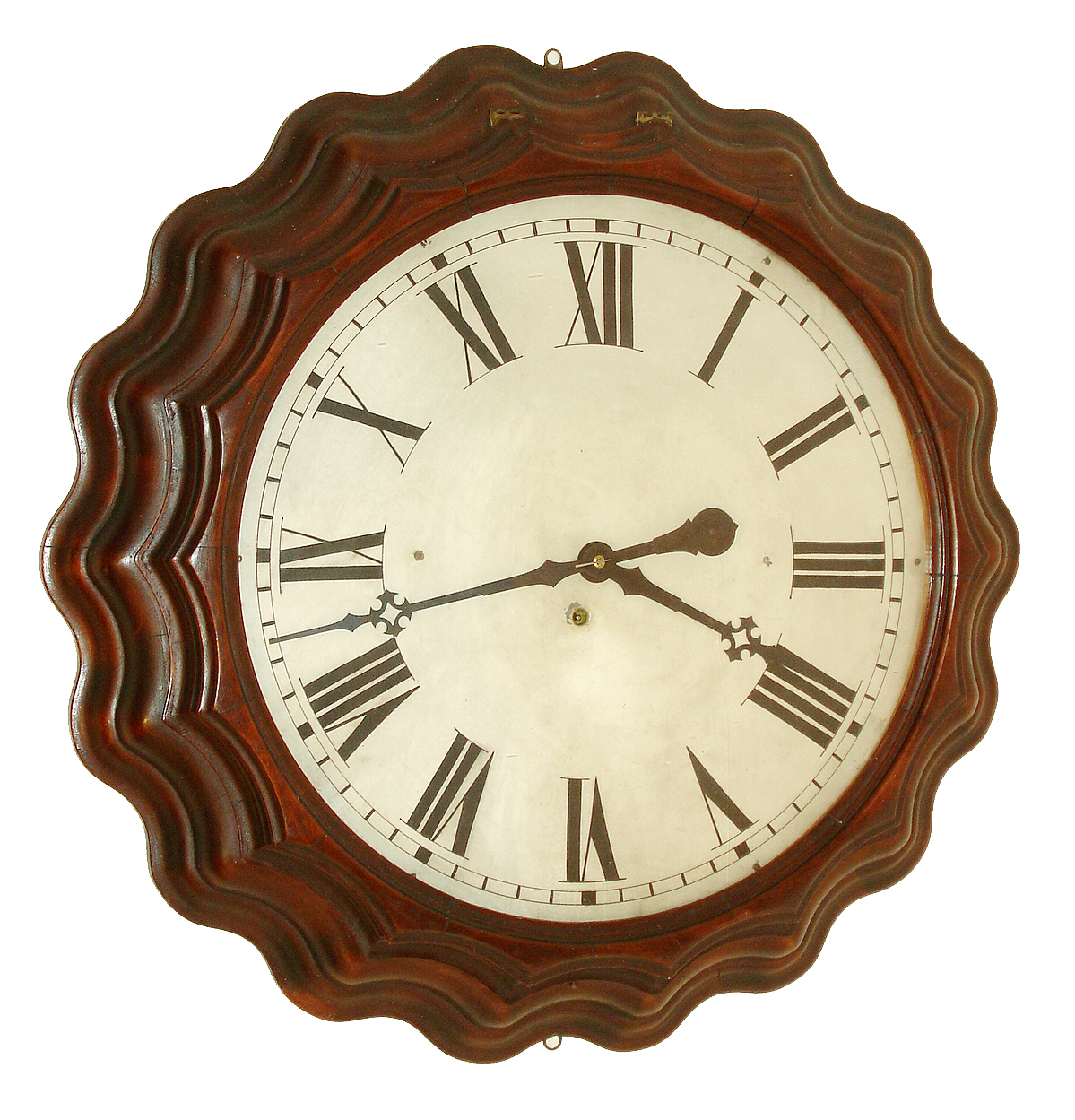 E. Ingraham &amp; Co., Bristol, Conn., "Corrugated Gallery" model wall clock with 8 days, timepiece movement, c1878. — Antique Clocks Price Guide