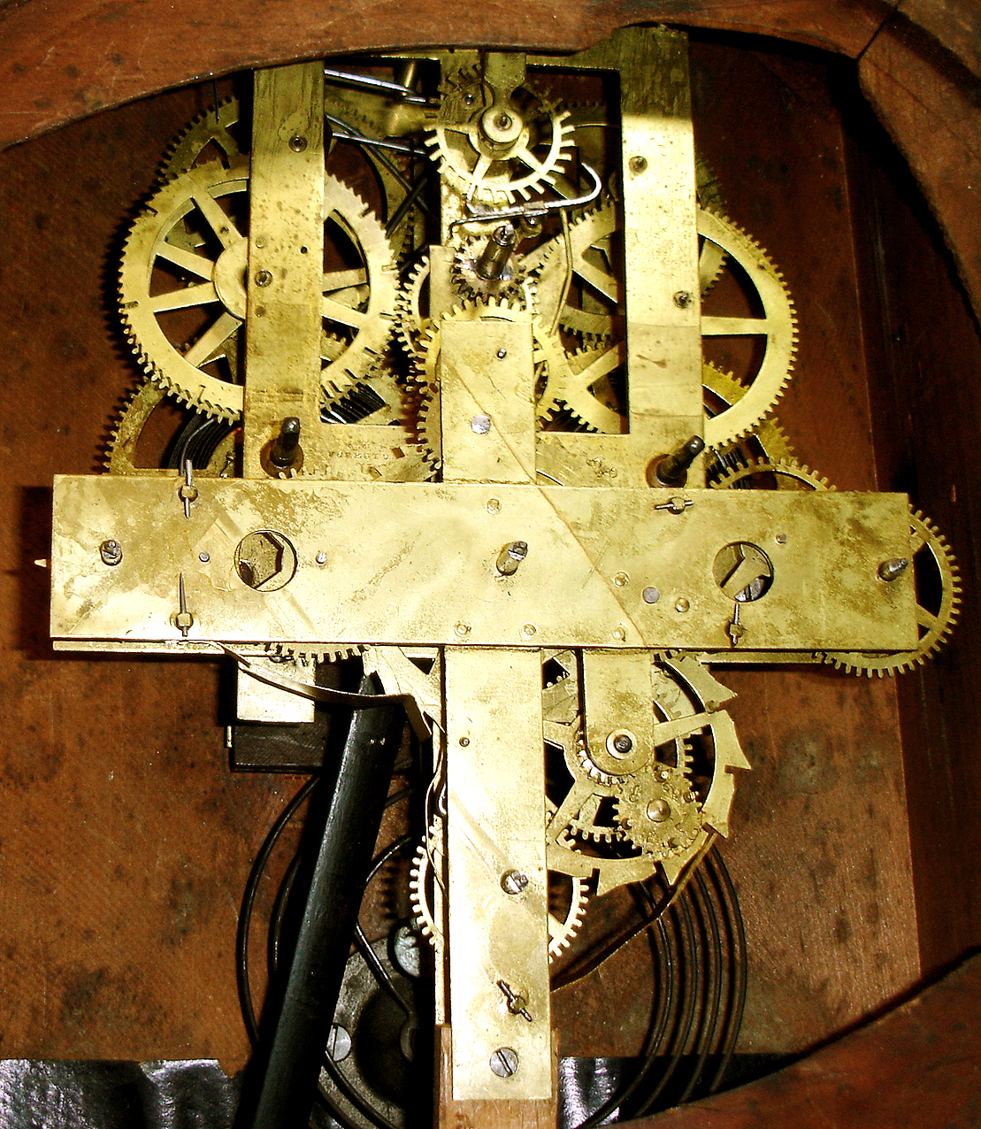 Welch, Spring &amp; Co., Forestville Conn., "Gale Calendar Model 2", 8 days, time &amp; strike wall calendar clock. This model was called the Parliament model, c1877 — Antique Clocks Price Guide