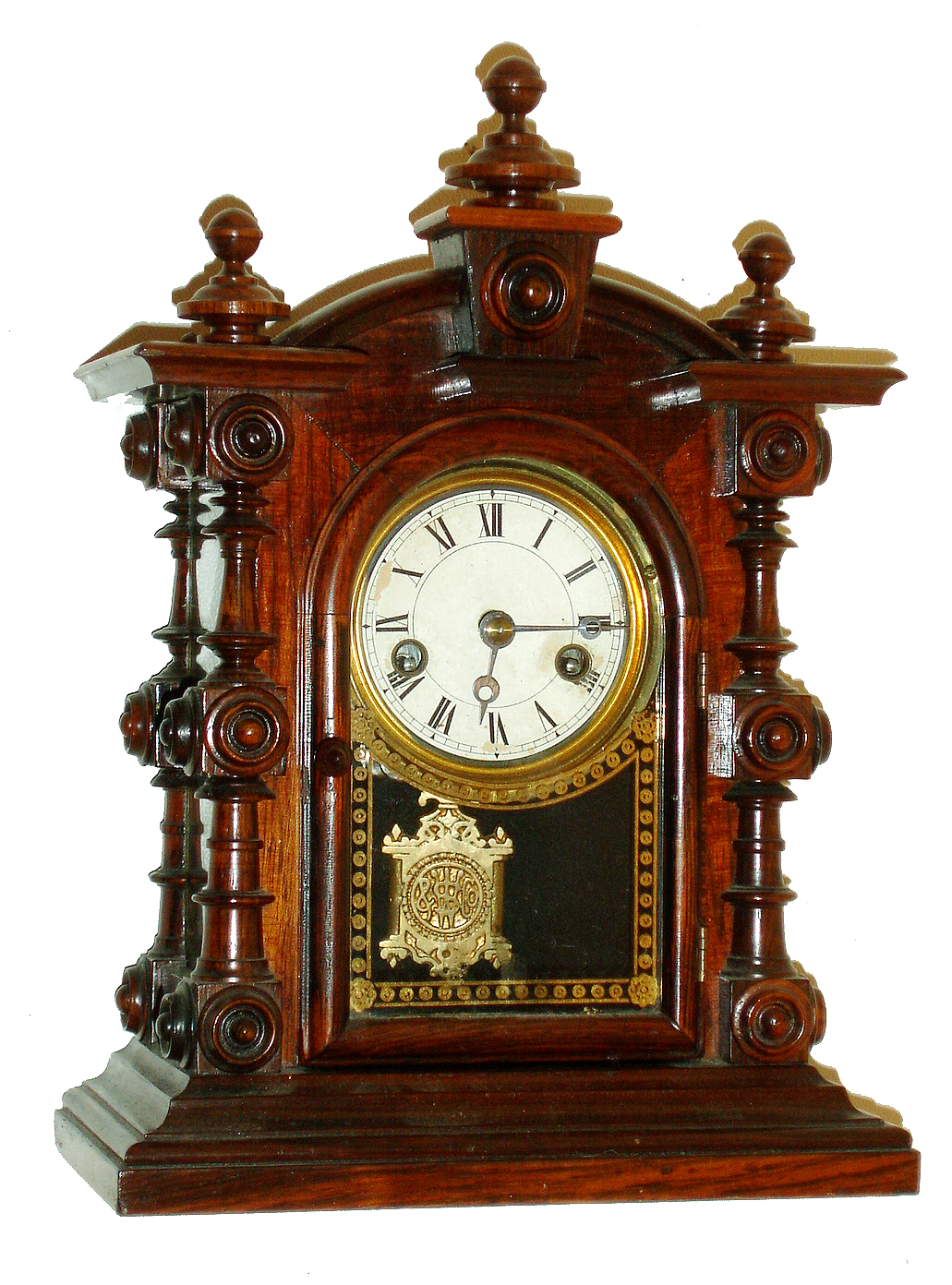 Welch, Spring &amp; Co., Forestville, Conn., "Patti V.P." or "Patti No. 2", also known as the "Baby Patti", 8 days, miniature rosewood timepiece, c1886 — Antique Clocks Price Guide