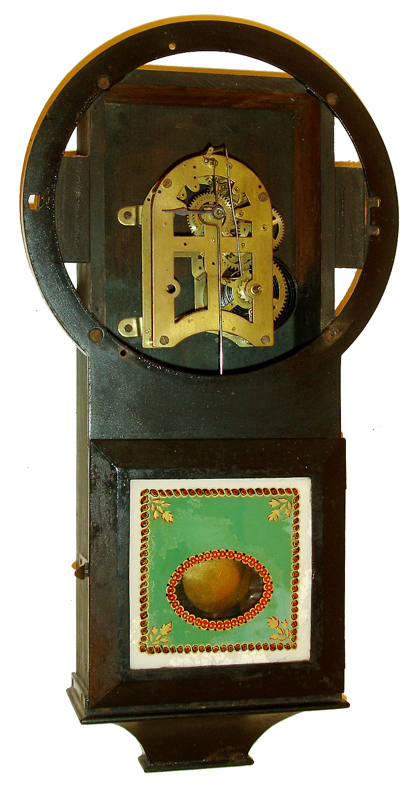 Terry Clock Co., Waterbury, Conn., 8 days, miniature iron case wall timepiece, c1855 — Antique Clocks Price Guide