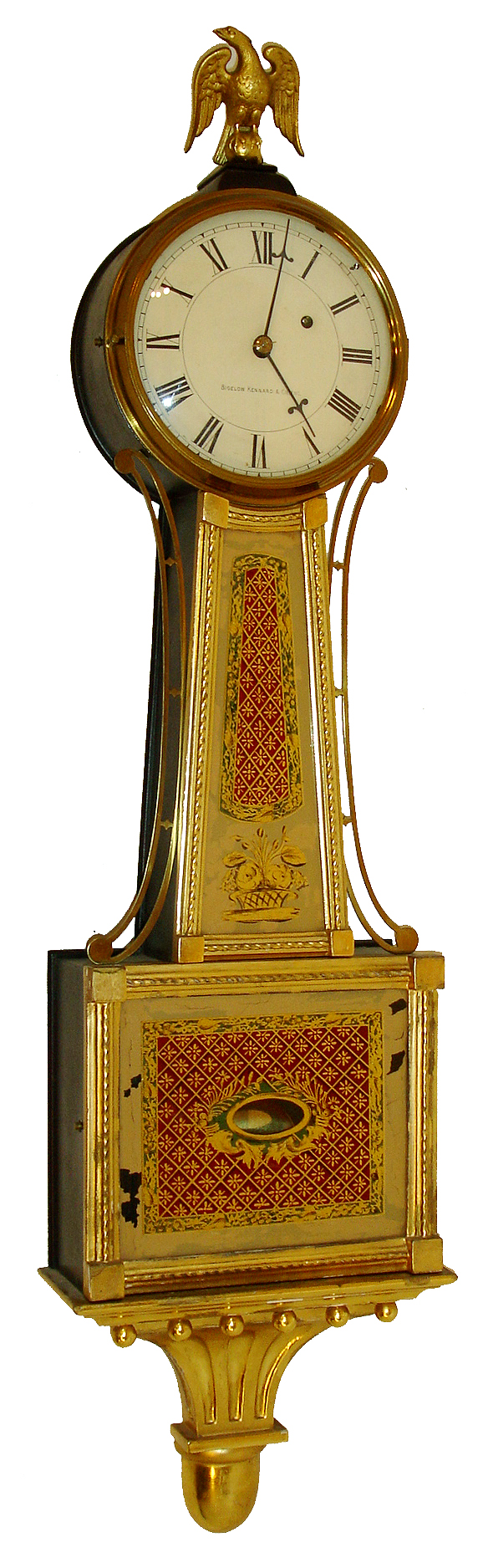 Herschede Hall Clock Co., 8 days, weight banjo now fitted with a Waltham banjo movement, case c1923. — Antique Clocks Price Guide