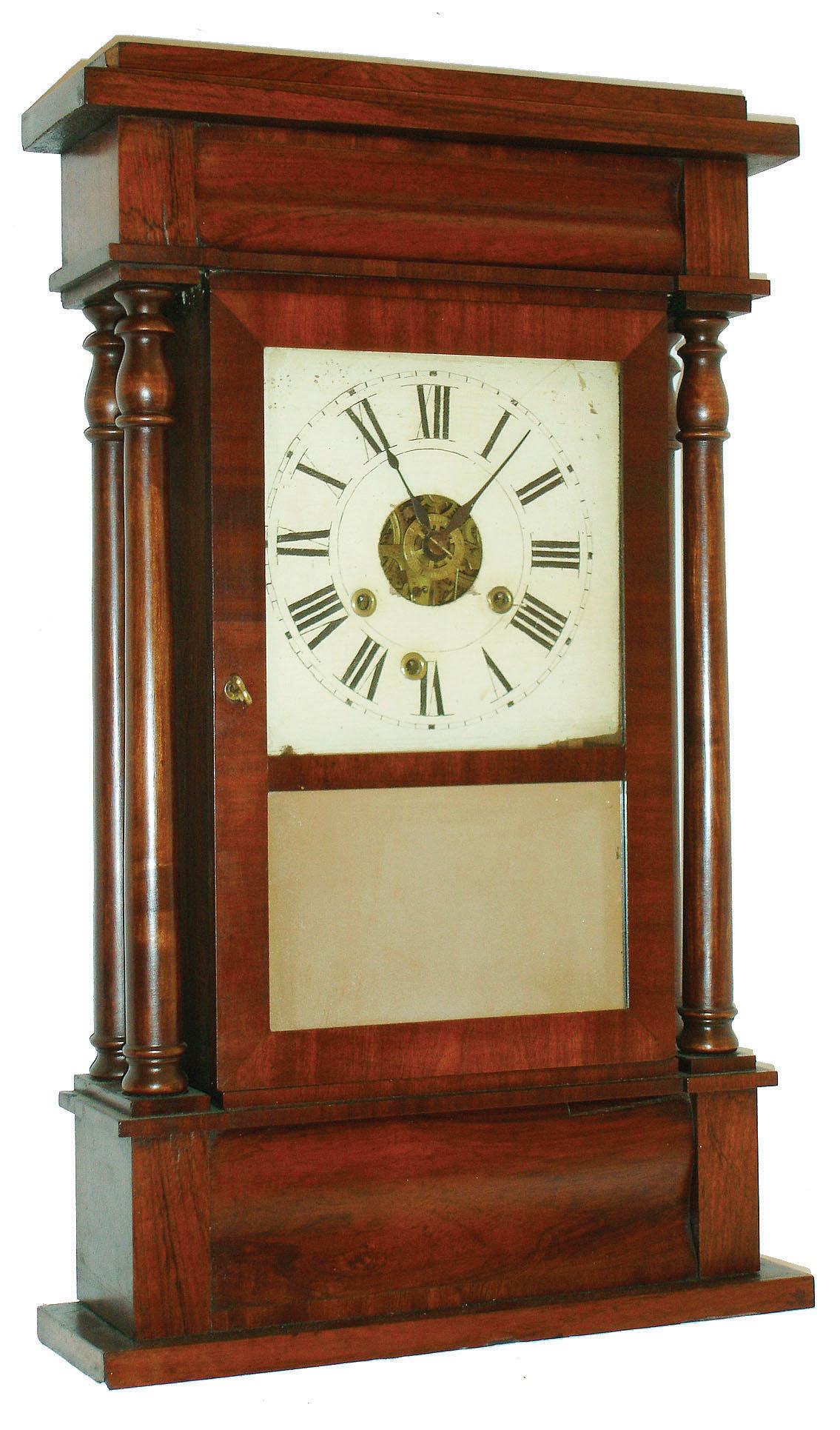 F. C. Andrews, New York, 30 hours, time, strike and alarm 4-column shelf clock, c1860 — Antique Clocks Price Guide
