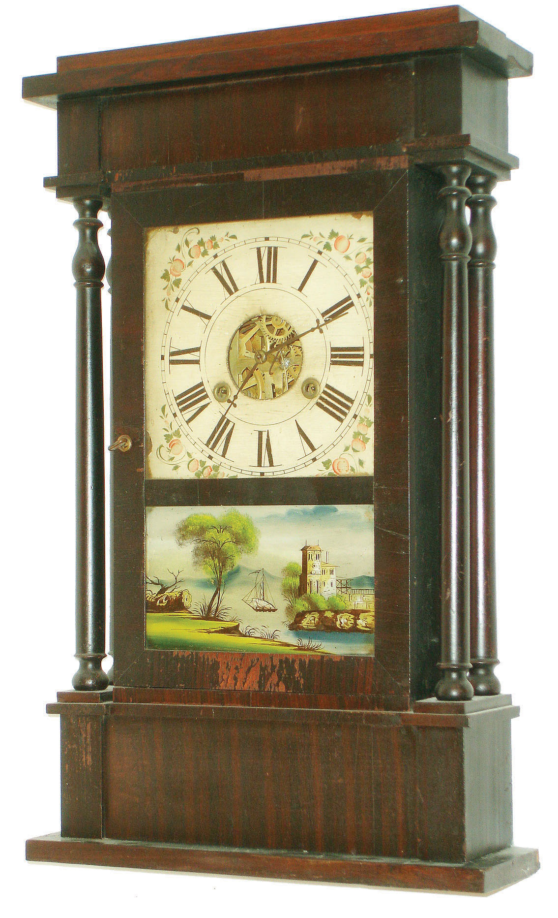 Sperry and Shaw, New York, 30 hour, time and strike, 4-column shelf clock, C.1845 — Antique Clocks Price Guide