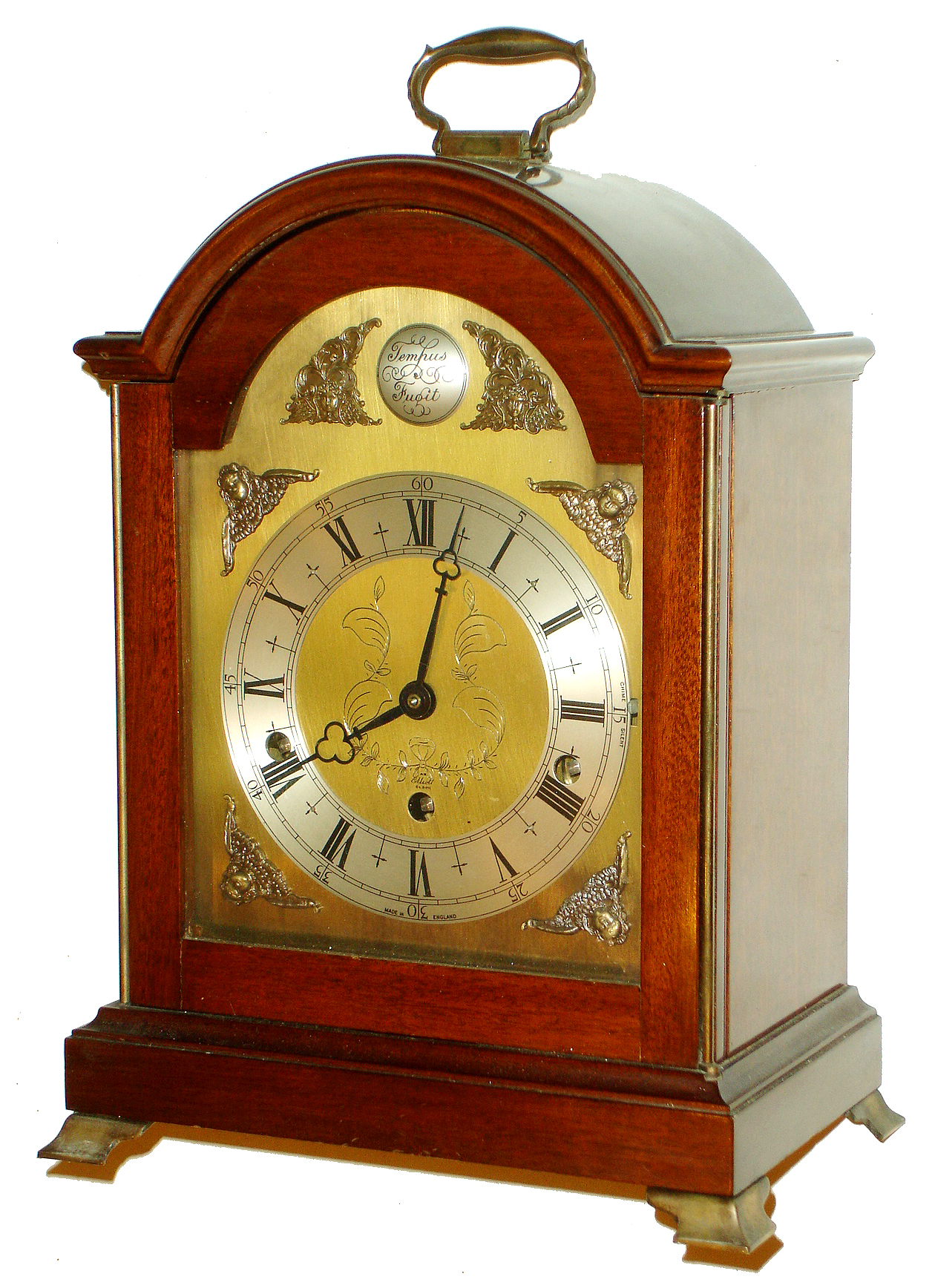 Elliott, London, mahogany 8 days, chiming bracket clock, dated 1965 (modern) — Antique Clocks Price Guide