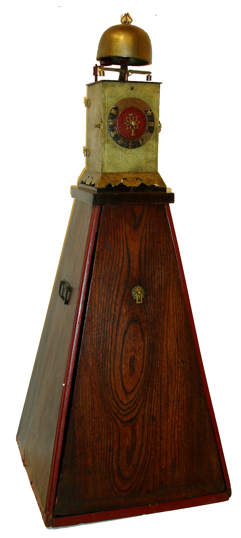 Japanese lantern clock, single foliot, on a later [but not new] pyramid base, weight driven, from the Doug Shaffer collection, c1790 — Antique Clocks Price Guide