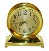 Chelsea Clock Co., Boston, "Base and Ball" model mantel clock with 12" special dial, very heavy polished, cast brass case, silvered Arabic numeral dial and serpentine hands with black finish, 8 days, movement with ships bell striking, originally sold to Bennett & Brooks in 1919 as recorded in the Chelsea account books, serial #132719