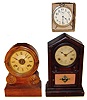 Clocks- 3 (Three) American mantel clocks: Gilbert "Gem" 8 days, time and strike; Ingraham "Grecian" 8 days, time, strike and alarm; Westclox "Big Ben" 30 hours, alarm clock in original box. Late 19th and early 20th centuries