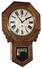 New Haven Clock Co., New Haven, Conn. "Branford" 8 days, time only pressed oak large school clock, c1911