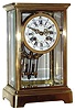 French 8 days, time and strike, lacquered brass and beveled glass crystal regulator, c1900