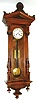 Austrian, W. Schonberger, Long Duration, 2-weight estimate 30 days+, unusual length, 66 beat Alt Deutsch case with lead chip filled bob, fine movement with maintaining power, winds to left, c1880