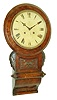 Clocks- 3 (Three) Anglo American 8 days, time and strike, wood case round head wall clocks, late 19th century