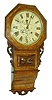 Anglo-American, 8 days, time and strike, inlayed schoolhouse style wall clock, c1890