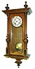 Clocks- 3 (Three) German 8 days, time and strike, spring-wound walnut regulator wall clocks, c1890