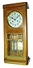 Clocks- 3 (Three) German 8 days, time and strike, stained wood box regulator wall clocks, beveled glass panels, c1910