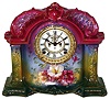 Ansonia Clock Co., New York, "La Orb" 8 days, time and strike, Royal Bonn porcelain mantel clock with visible escapement, c1904