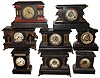 Clocks- 18 (Eighteen) 8 days, time and strike, mantel clocks, early 20th century