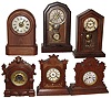 Clocks- 17 (Seventeen) American 8 days, time and strike, wood case mantel and cabinet clocks, 19th & 20th centuries