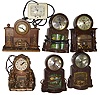 Clocks- 7 (Seven) animated plug-in electrics by Mastercrafters and United, also Westinghouse stove timer