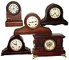 Clocks- 9 (Nine) American wood case 8 days, time and strike, mantel clocks
