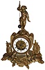 French conical pendulum cast metal 8 days, time and strike, mantel clock, musical motif, c1880