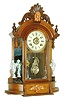 Ansonia Clock Co., Ansonia, Conn. "Triumph", 8 days, time, strike and alarm mirror side walnut mantel clock, c1880