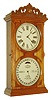 Ithaca Clock Co., Ithaca, NY, "No. 10 Farmer's", 8 days, time and strike, double dial calendar clock, c1880