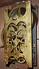 Brewster & Ingrahams, Bristol, Conn. 8 days, black and gilt gallery timepiece with an iron back plate horizontal movement, c1845