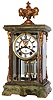 Ansonia Clock Co., New York, "Consort" 8 days, time and strike, crystal regulator with green onyx top and base, visible escapement, c1914