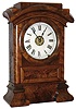 Seth Thomas Clock Co., Thomaston, Conn., "Arch Top" 8 days, time, strike and alarm burled walnut mantel clock, c1880