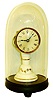 Samuel N. Botsford, Conn., "Candlestick" clock, 30 hours, time only, spring driven movement on a porcelain candlestick pedestal on an ebonized wooden base with dome and papered metal dial, c1855